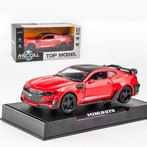 KIDAMI Camaro 1:32 Alloy Diecast Car Model Pull Back Sound Light Kids Toy Cars Collection Vehicles for Children's Gifts машинки