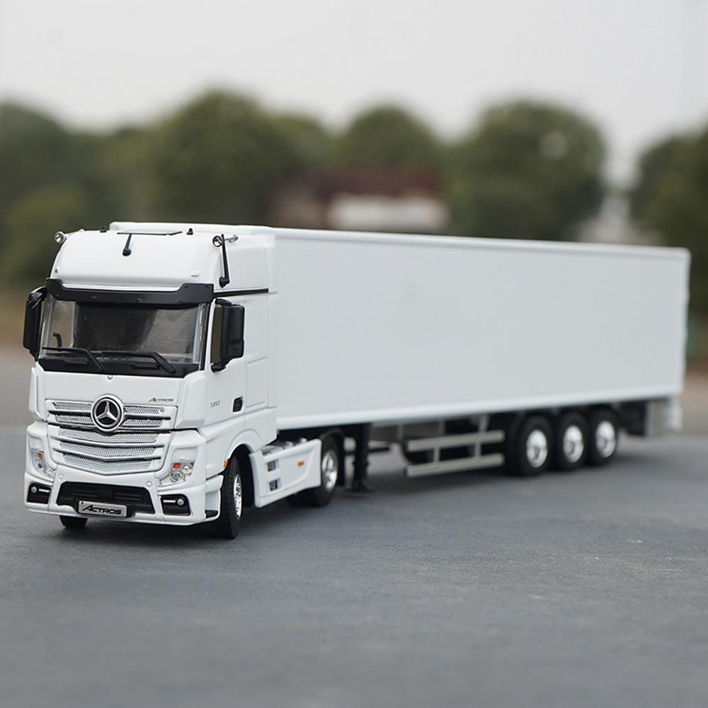 1/50 Mercedes Benz New Actros MP4 Container Truck Trailer White Diecast Car Toy